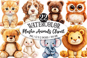 Plushie Animals Clipart PNG, a Seasonal Illustration by Designking (Thumbnail 1 of 4)
