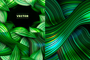 Summer Leaves Abstract Banners Set, a Decorative Illustration by Tashal (Thumbnail 2 of 5)