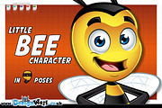 Little Bee Character - In 9 Poses, an Animal Illustration by DesignWolf (Thumbnail 1 of 2)