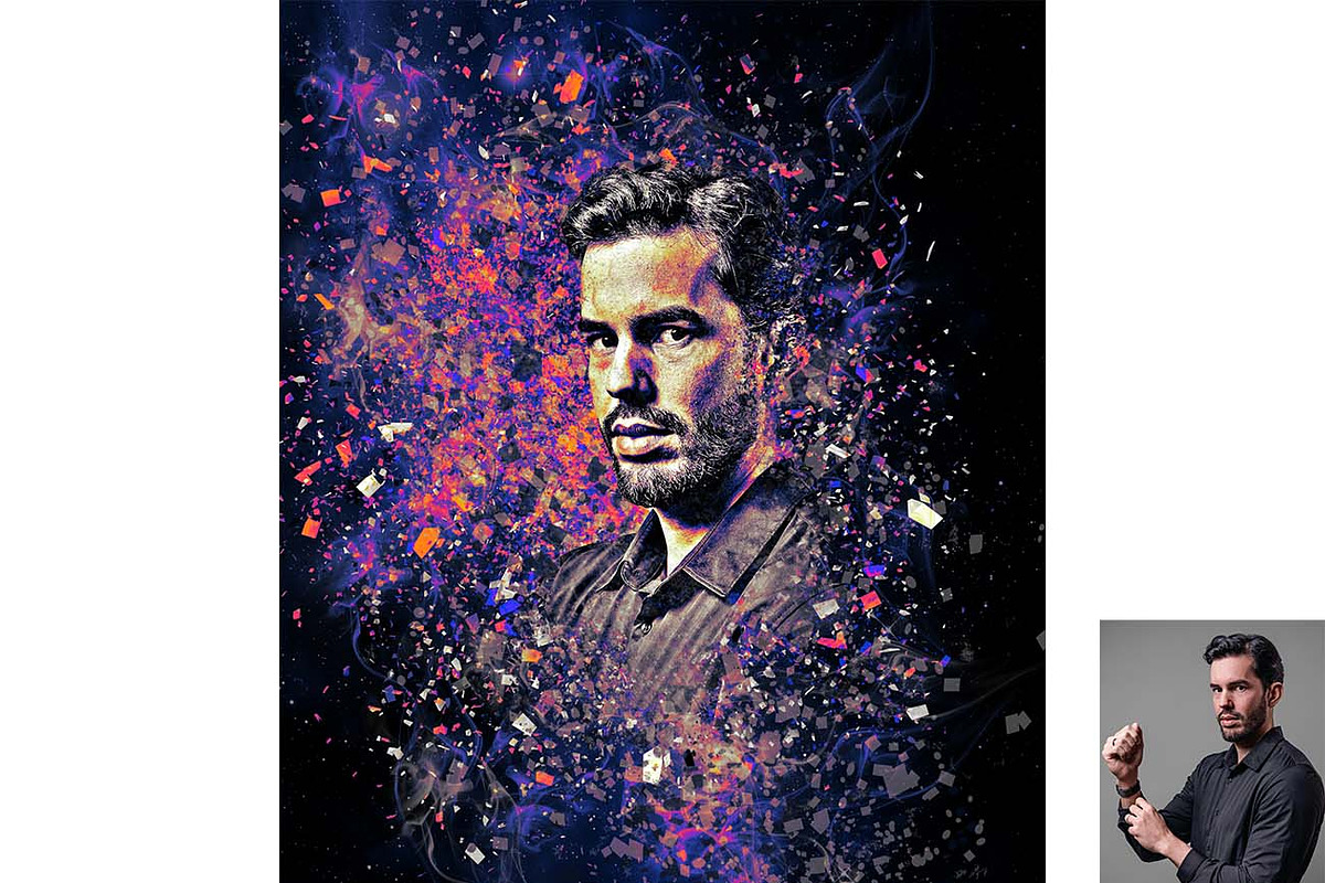 Shattered Painting Photo Effect, an Action Add-On by Studio Retouch