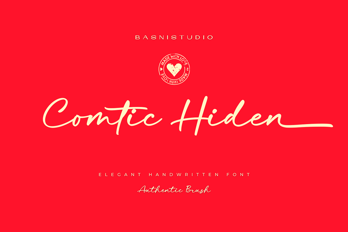 Comtic Hiden - Casual Handwritten Fo, a Handwritten Font by Basnistudio (Photo 1 of 16)