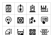 Set icons of shower cabin, a Solid Icon by motorama (Thumbnail 1 of 2)