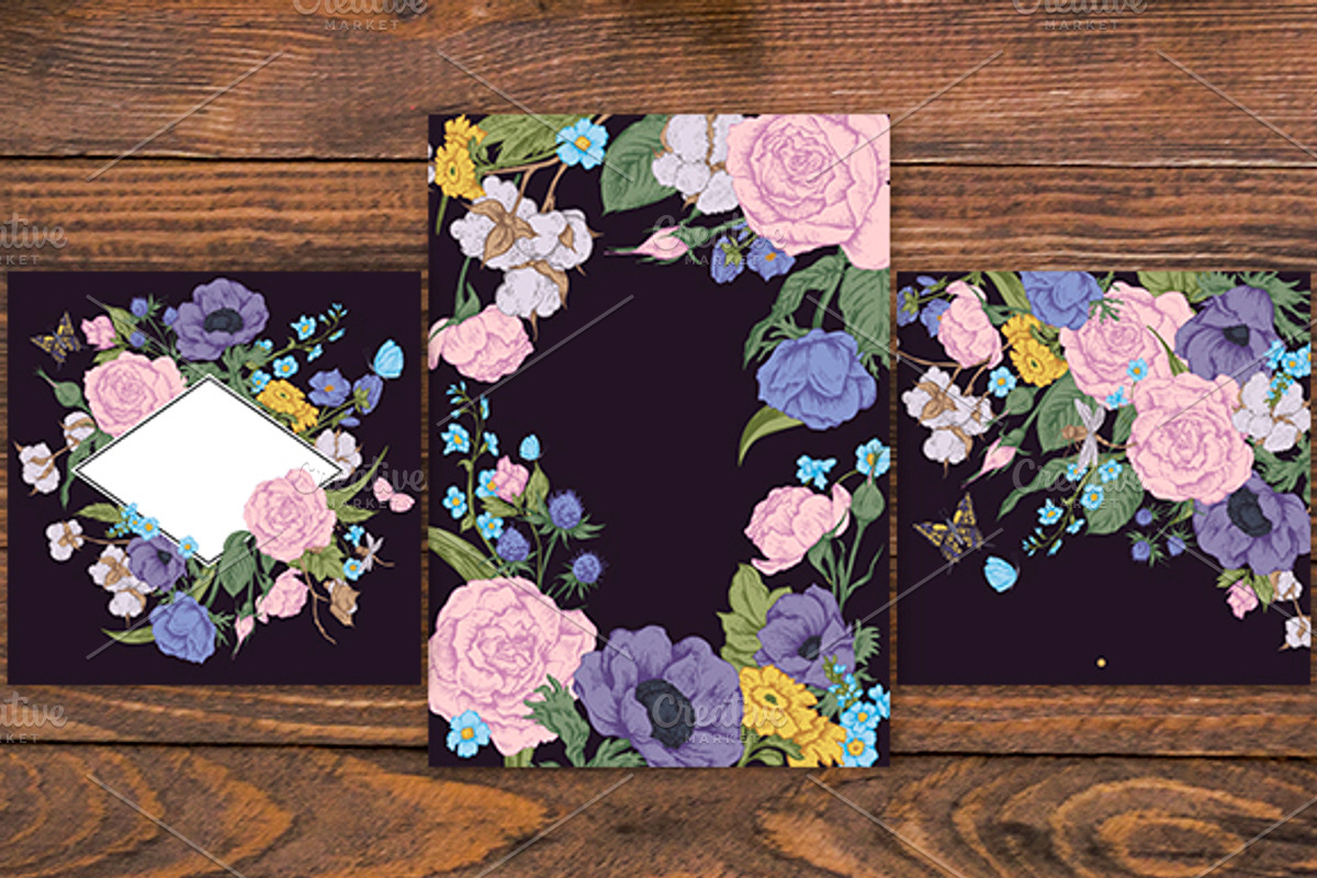 Vintage roses, cards and patterns, a Card Template by Depiano (Photo 2 of 4)