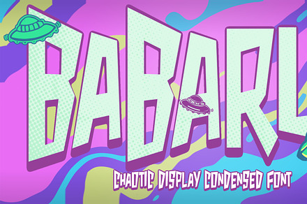 Babarun- Chaotic Display Font, a Font by Lurinzu Studios