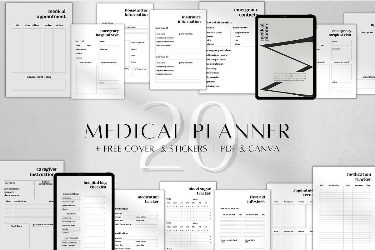 Canva Medical Planner Printable, a Stationery Template by BRANDcontent (Photo 1 of 6)