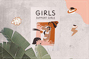 Girls support. Illustration set., an Object Graphic by anna khramtsova (Thumbnail 7 of 10)