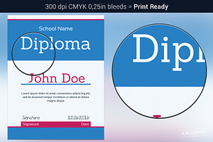 Blue Diploma Template