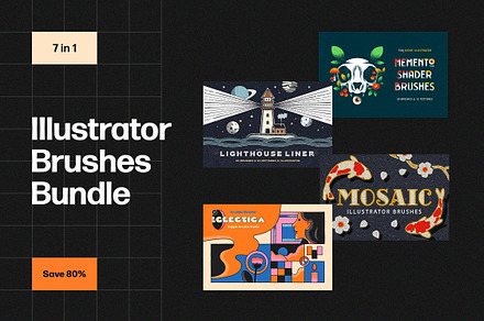 Illustrator Brushes Bundle, a Brush Add-On by pixelbuddha.net