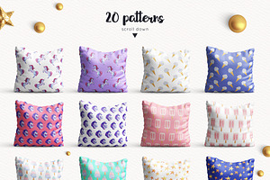 Unicorn Objects And Patterns Set