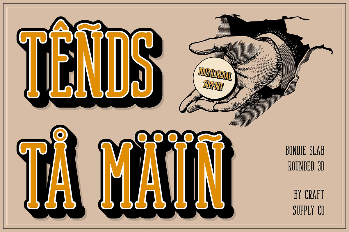 Bondie Slab Rounded 3D, a Slab Serif Font by Craft Supply Co. (Photo 5 of 8)