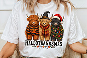 Hallothanksmas Highland Cow PNG, a Seasonal Illustration by Canvas Craft (Thumbnail 3 of 6)