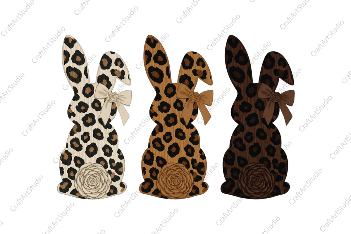 Hand Painted Leopard Easter Bunny, an Illustration by CraftArtStudio (Photo 1 of 4)