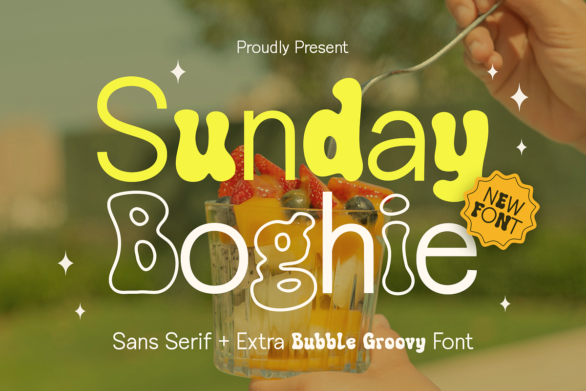 Sunday Boghie – Experimental Sans, a Sans Serif Font by Vampstudio (Photo 1 of 13)