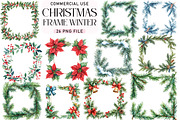 Christmas frame watercolor winter, an Illustration by Daily.Designs (Thumbnail 1 of 3)