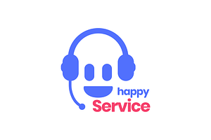 happy face smile customer logo, a Branding & Logo Template by devastd