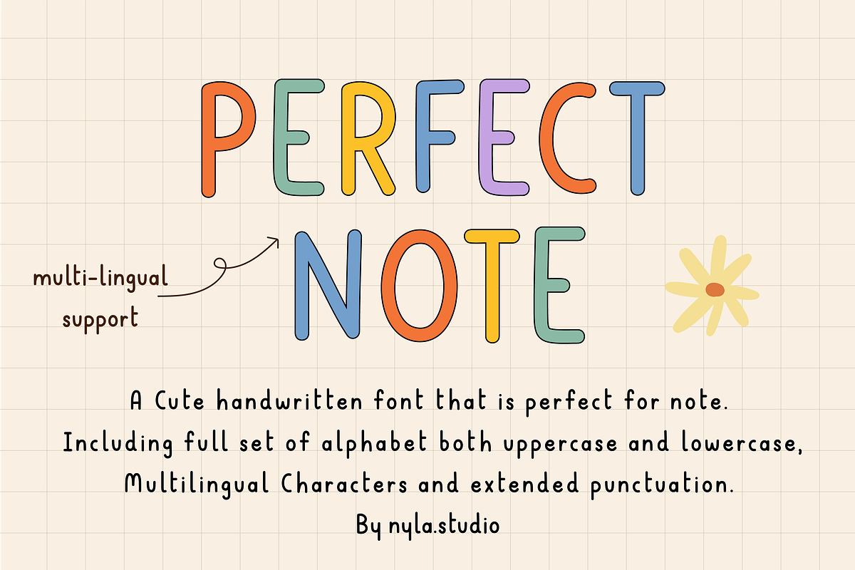 Perfect notes font, a Handwritten Font by Nyla.Studio (Photo 1 of 9)