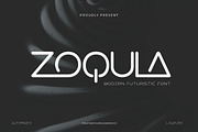 Zoqula – Futuristic Font, a Font by Flawless And Co (Thumbnail 1 of 10)