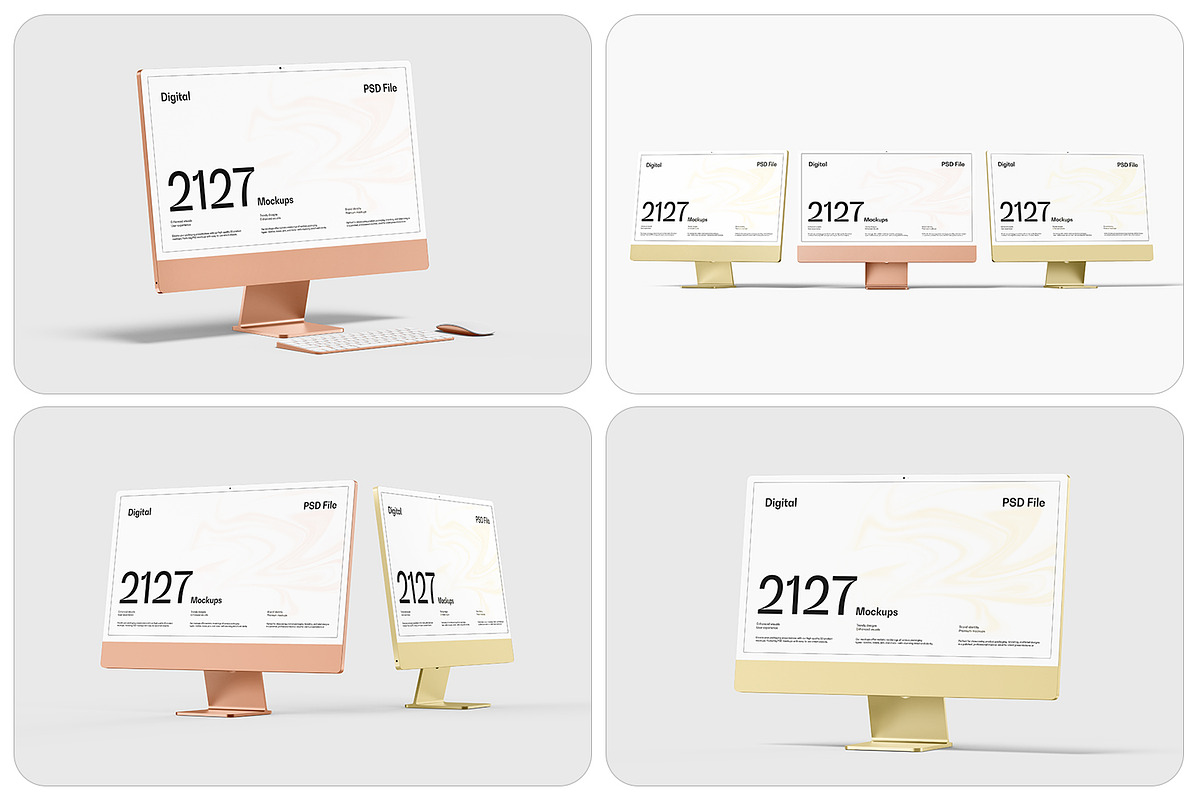 New iMac 24 Desktop Mockup, a Mac Mockup by RamStudio2 (Photo 4 of 16)