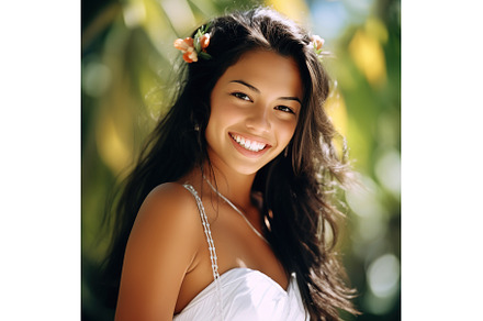 Hawaiian woman in white off shoulder, a Person Photo by Lermont51