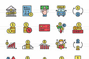 Economic Crisis Filled Line Icons, an Icon by IconBunny (Thumbnail 2 of 2)