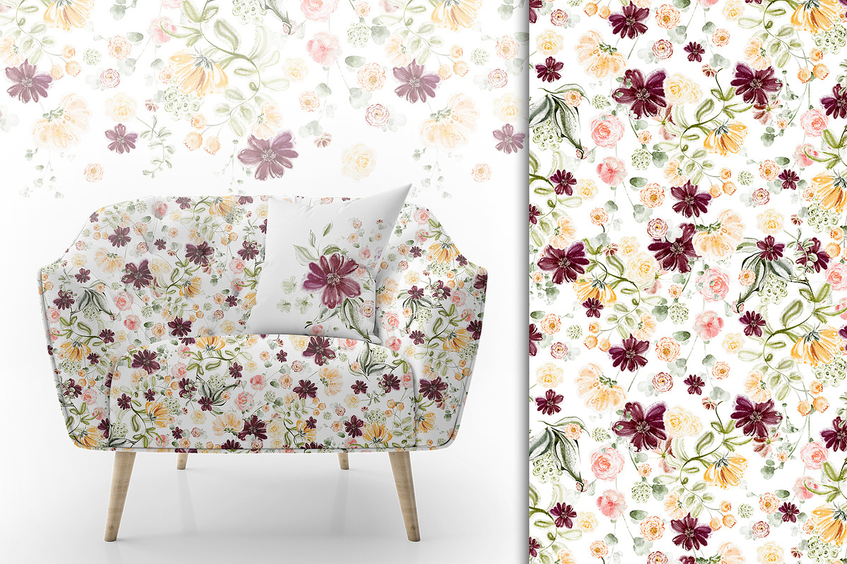 Summer Flowers Watercolor Clipart, a Decorative Illustration by LenArt (Photo 8 of 14)