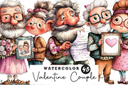 Quirky Valentine Elderly Couple Clip, an Illustration by CreationArt (Thumbnail 1 of 7)