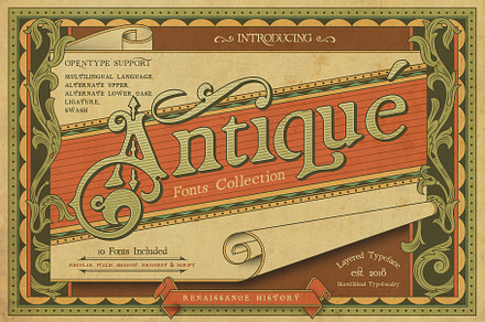 Renaissance Garden - Layered font, a Serif Font by Burntilldead