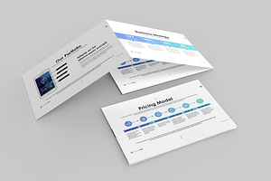 A5 Landscape Trifold Brochure Mockup