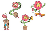 Cute flower 15 vector illustrations, an Object Illustration by gunaonedesign (Thumbnail 4 of 9)
