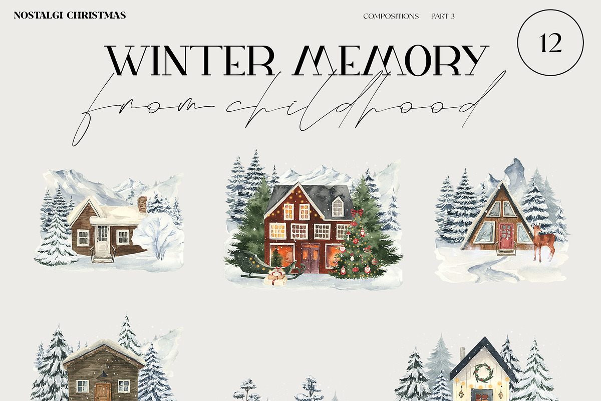 Winter memory Christmas, a Seasonal Illustration by LiChu Art (Photo 14 of 30)