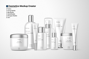 Cosmetic Mockup Kit with Chrome Caps, a Packaging Mockup by Mockupdaddy