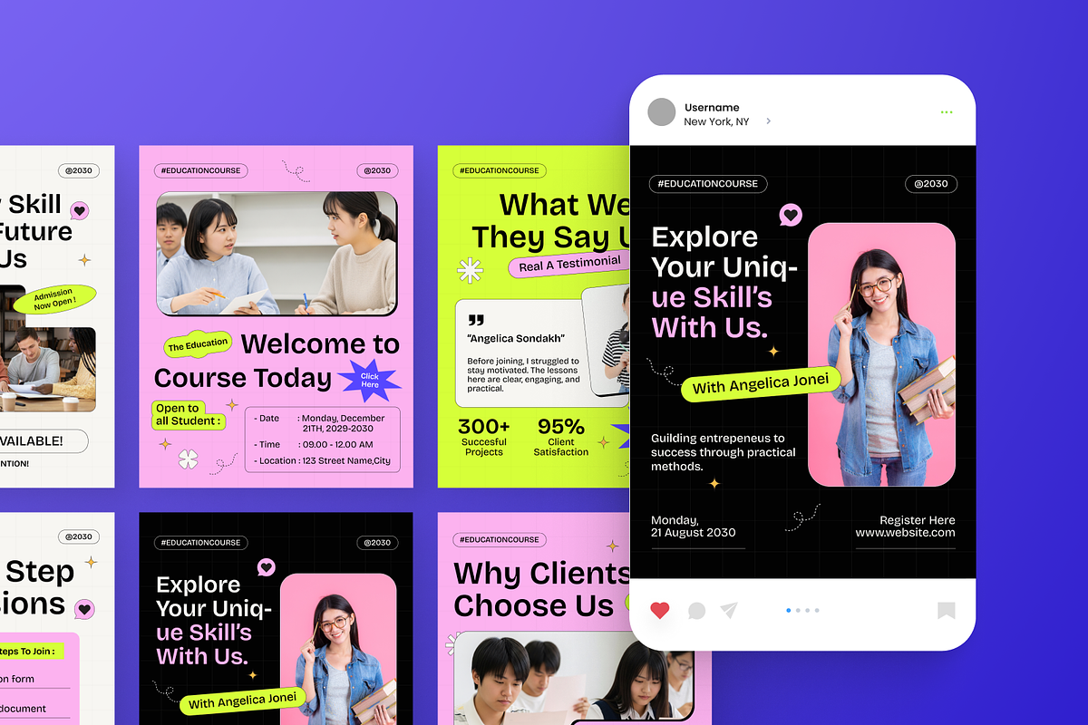 Education Course Instagram Post, a Social Media Template by Annora Studio (Photo 3 of 6)