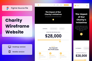 Charity Wireframe Website Vol. 10