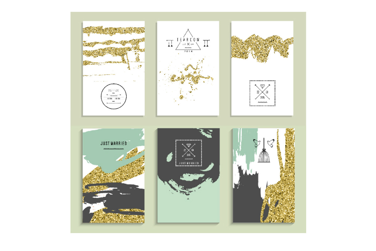 24 invitations with gold texture, a Card Template by Lera Efremova (Photo 2 of 5)