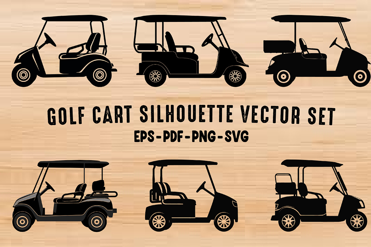 Golf Cart Silhouette Vector SVG Set, a Transportation Illustration by Gfx Expert Team (Photo 1 of 3)