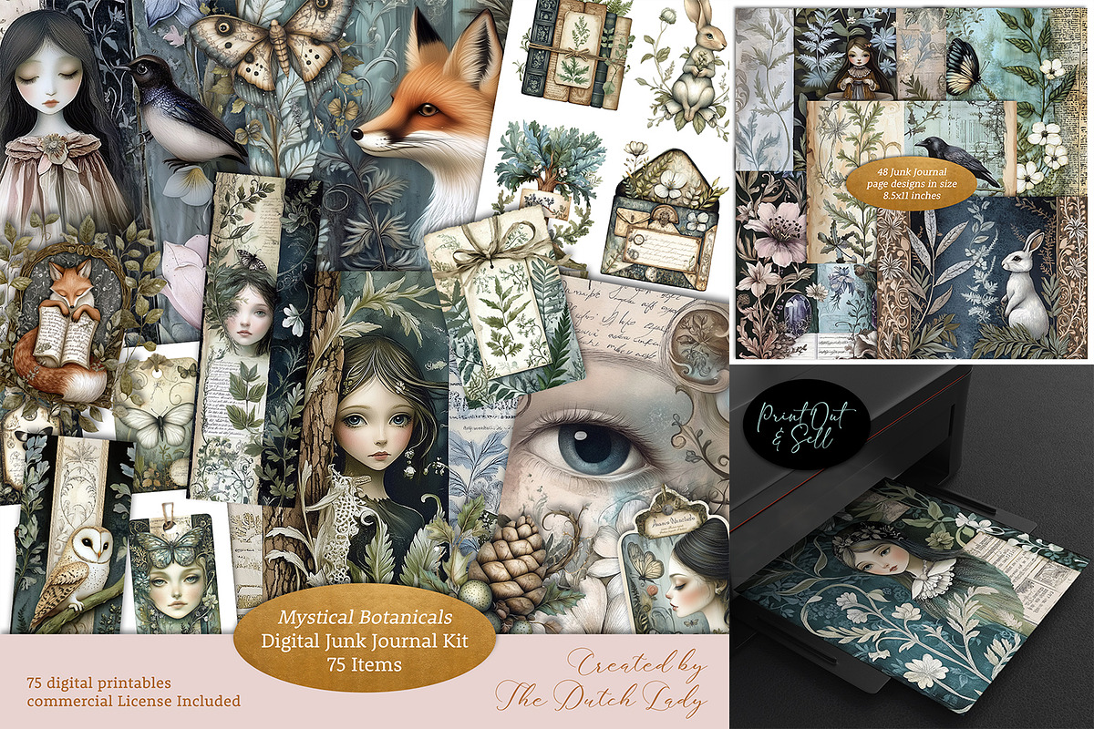 Mystical Botanicals Junk Journal Kit, a Background Graphic by The Dutch Lady Designs (Photo 1 of 8)