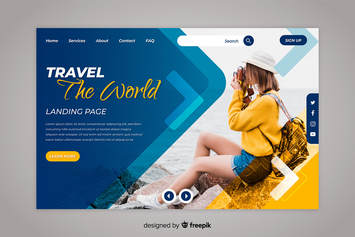Travel Post ads for Social Media, a Business Card Template by CreativeCraft0