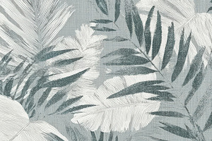 Vintage Tropical Palm Leaf Wallpaper, a Decorative Illustration by Virgo Studio