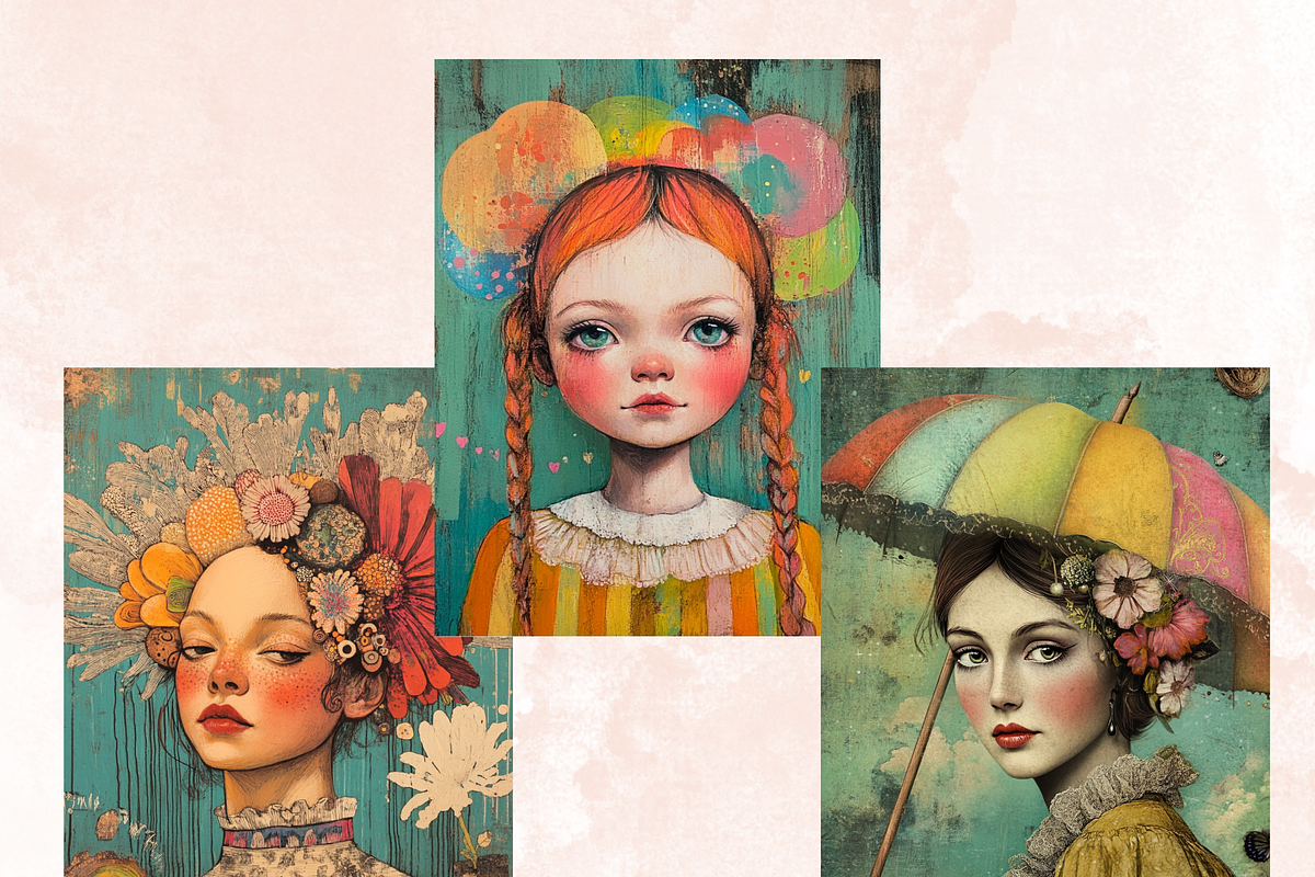 Whimsy Rainbow Collage Paper Kit
