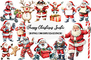 Funny Christmas Santa Clipart Bundle, an Illustration by Daily.Designs (Thumbnail 1 of 5)