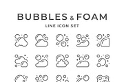 Set line icons of bubbles and foam, an Outline Icon by motorama (Thumbnail 1 of 2)