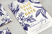 Gold & Navy Wedding Invitation Suite, an Invitation Template by BlueRobinDesignShop (Thumbnail 4 of 7)