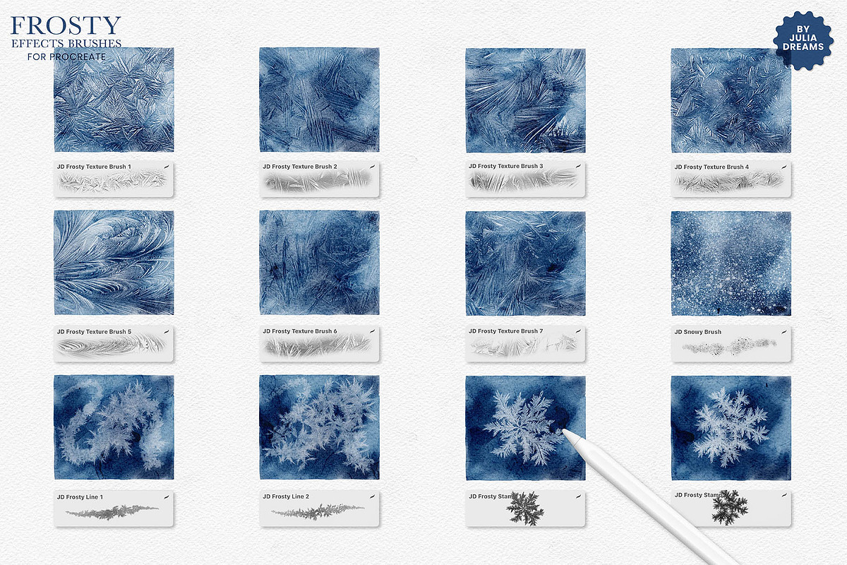 Frosty Effects Brushes for Procreate, a Brush Add-On by Julia Dreams (Photo 3 of 4)