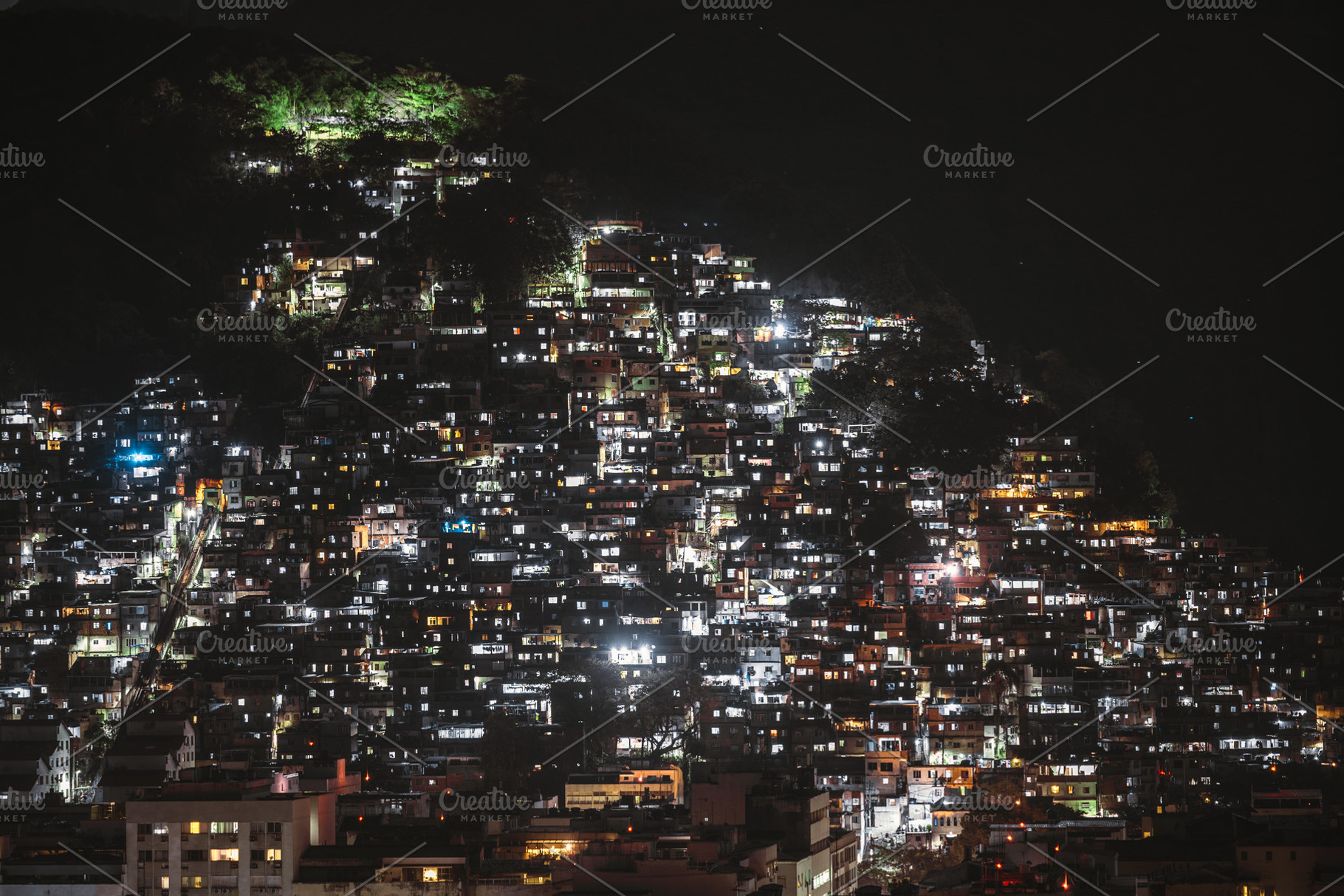 Rio favela night lights, an Architecture Photo by SkyNext