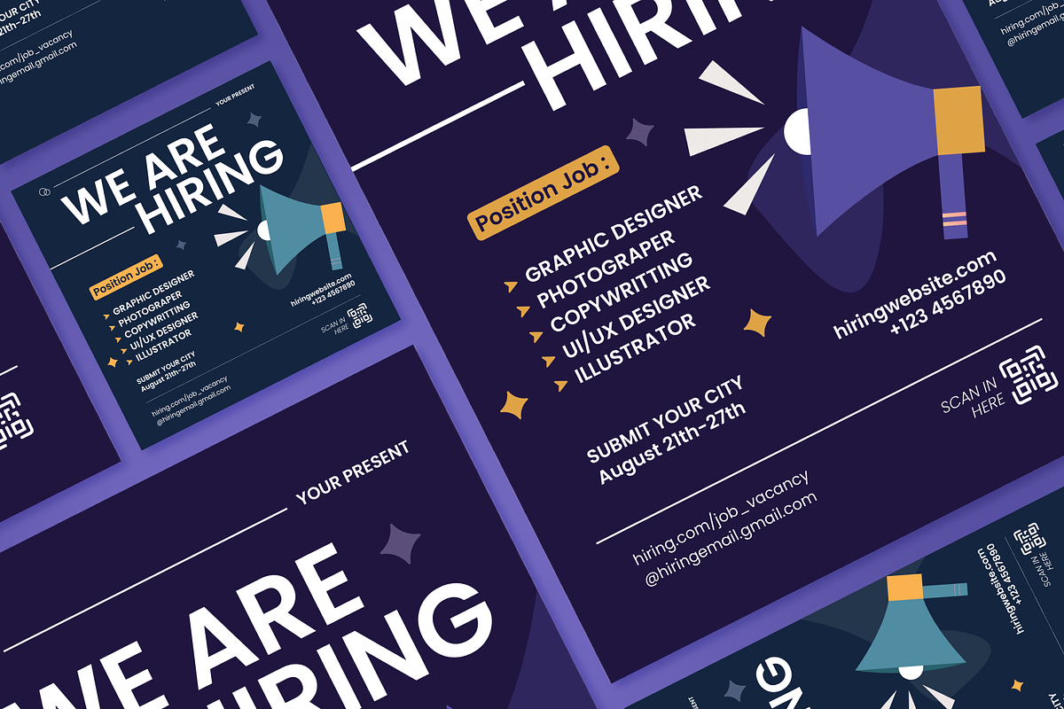 We Are Hiring Flyer Set, a Flyer Template by SquidPixey (Photo 3 of 6)