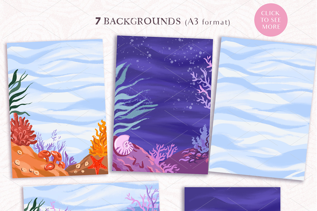 Fabulous Ocean-Graphic Set, an Animal Illustration by Irina Diasli (Photo 3 of 12)