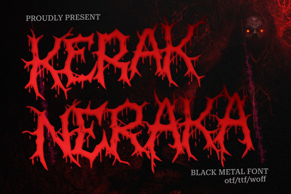 Kerak Neraka | Black Metal Font, a Blackletter Font by Denustudios (Photo 1 of 11)