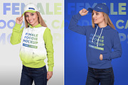 Female Hoodie & Baseball Cap Mockup, a Hoody Mockup by Hi, Mock-Up! (Thumbnail 5 of 9)
