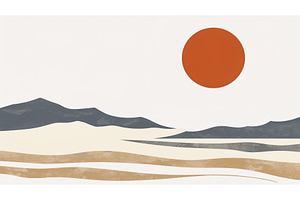 Abstract desert landscape, an Illustration by Lermont51