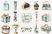 Happy Father's Day Clipart, an Illustration by NadiaTheronArt (Thumbnail 2 of 5)